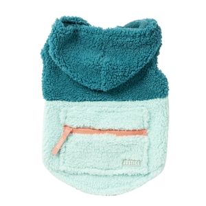 Dog hoodie snowflake polyester sherpa turquoise XS Justice
